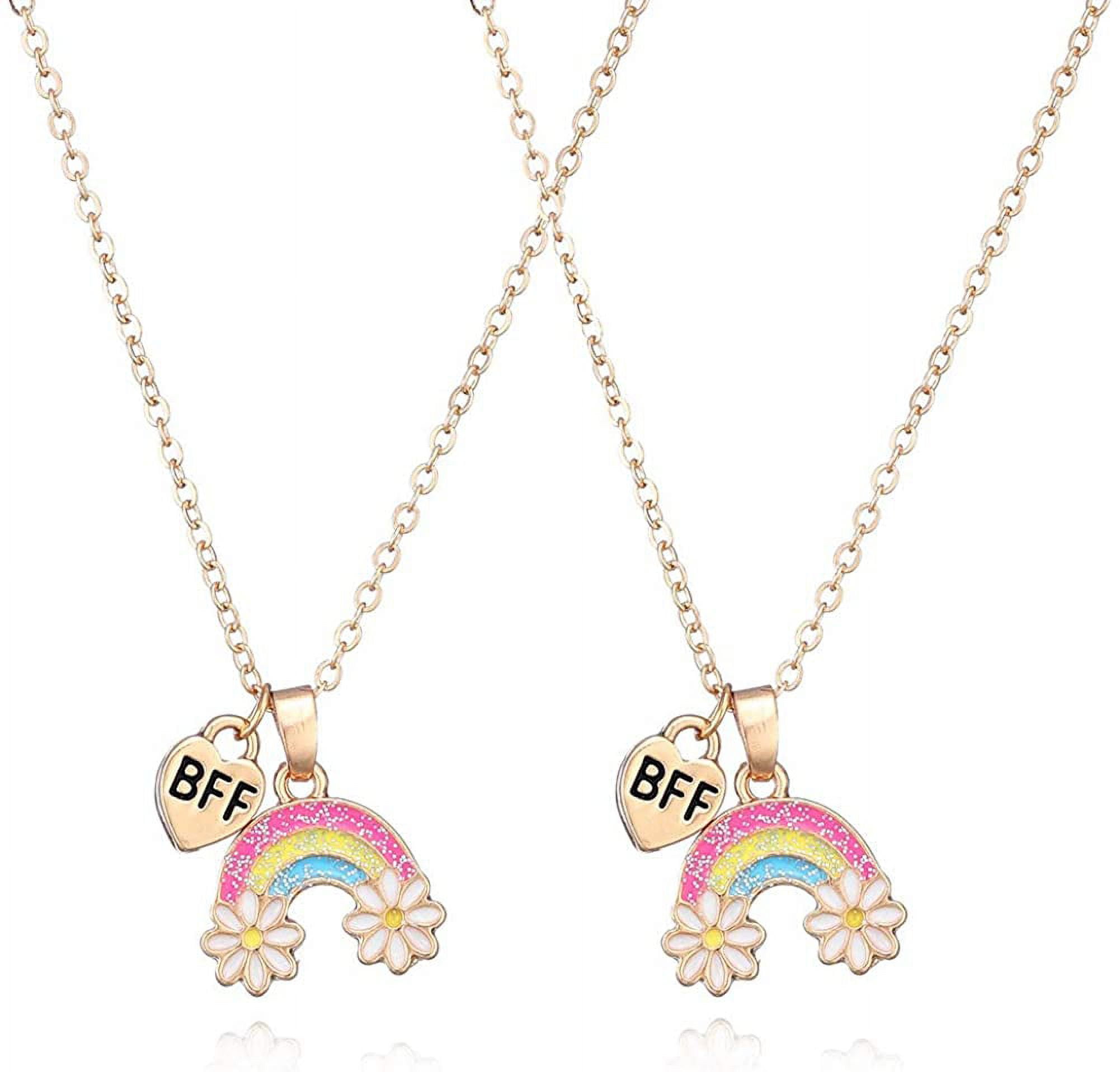 Qpeach 2Pack Heart Unicorn Ice Cream Pendant Best Friend Girl BFF Necklace  Of 2 For Kids Children Friendship Jewelry Gifts | SHEIN USA