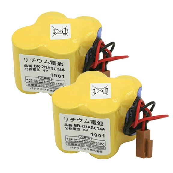 2Pcs BR-2/3AGCT4A 6V 4400mAh PLC Lithium Battery Replacement for FANUC A98L-0031-0025