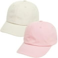 thumbnail image 1 of 2Pcs Baby Baseball Cap Toddler Hat for Boys Girls Baby Sun Hat Cotton Kids Baseball Hat Infant Hat Cap (Beige & Light-pink,9-24 Months), 1 of 6