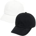 thumbnail image 1 of 2Pcs Baby Baseball Cap Toddler Hat for Boys Girls Baby Sun Hat Cotton Kids Baseball Hat Infant Hat Cap (White & Black,2-4 Years), 1 of 5
