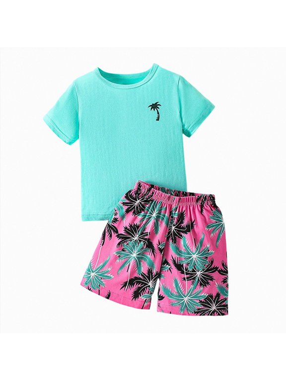 2Pcs Baby Boy Easter Outfits Short Sleeve Cross Embroidery T-Shirt + Shorts Set Toddler Clothes 6-12 Months 12-24 Months 2T 3T 4T 5T 6T 7T Children 7-8 Years