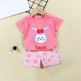 thumbnail image 1 of Tbopshirt 2Pcs Baby Girls Outfit Toddler Kids Baby Boys Girls Fashion Cute Short Sleeve Puppy Print Casual Suit, 1 of 4