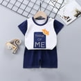 thumbnail image 1 of 2Pcs Baby Girls Outfit Clearance Toddler Kids Baby Boys Girls Fashion Cute Short SleevePrint Casual Suit, 1 of 3