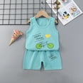 thumbnail image 1 of 2Pcs Baby Girls Outfit Clearance Toddler Kids Baby Boys Girls Fashion Cute Sleeveless Vest ShortsPrint Casual Suit, 1 of 4