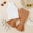 thumbnail image 1 of 2Pcs Baby Girls Outfit Clearance Toddler Kids Baby Girls Fashion Cute Sweet Print Halter Vest Flared Pants Suit, 1 of 5