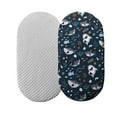 thumbnail image 1 of 2Pcs Baby Mose Sheet Bassinet Sheet Cradle Sheet Adapts To Rectangle Oval Pram Bassinet Pads Minky Dot Cartoon Fitted Sheet Set Baby Journal Memory Book, 1 of 6