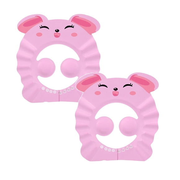 2Pcs Baby Shower Cap, Adjustable Kids Hair Washing Shield Protector with Ear Flaps for 0-9 Years, Soft Bath Visor for Toddlers Children, Waterproof Shampoo Cap Keeps Water & Soap Out of Eyes Ears