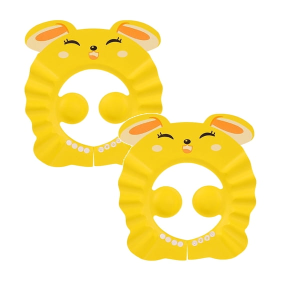 2Pcs Baby Shower Cap, Adjustable Kids Hair Washing Shield Protector with Ear Flaps for 0-9 Years, Soft Bath Visor for Toddlers Children, Waterproof Shampoo Cap Keeps Water & Soap Out of Eyes Ears