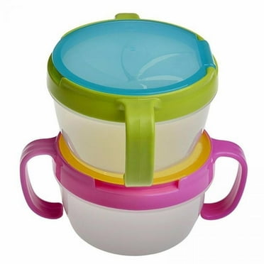 2Pcs Baby Snack Catcher Bowls,Toddler and Baby Snack Container Bowl Spill Proof Cup with Handle