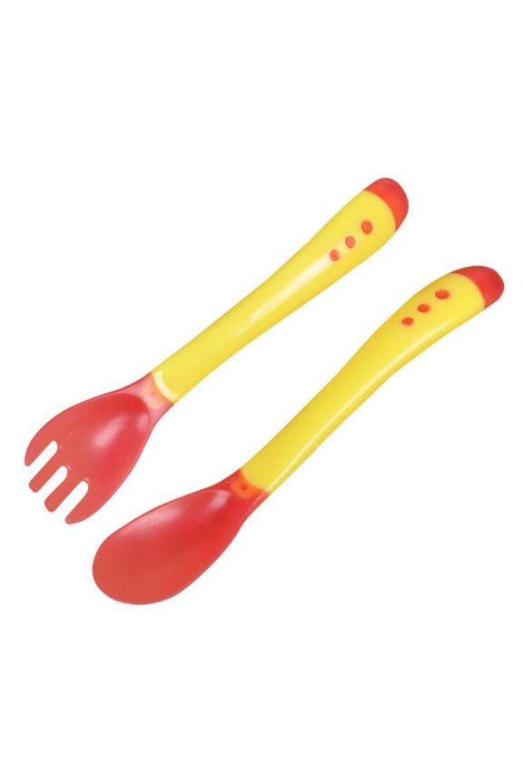 2Pcs Baby Spoons Temperature Sensing Spoon Kids Tableware Infant Feeding Tools