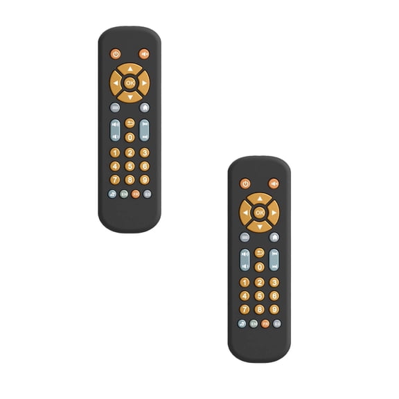 2Pcs Baby Tv Remote Control Toy With Light And Sound Realistic Controller For Young Children With 3 Languages Early Education Learning Music Toy Preschool Baby Boys And Girls Novelty Funny Toy 2026!