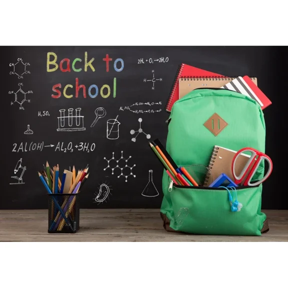 2Pcs Back To School Backdrop for Photography Children Black Blackboard Pencil Graduation Baby Portrait Background Photo Studio Propsround Photo Studio Props 60x36 IN