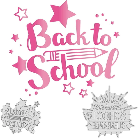 2Pcs Back to School Hot Foil Plate for DIY Foil Paper Pen Firework DIY Foil Embossing for Scrapbooking Decor Cards Making Matte Platinum DIY