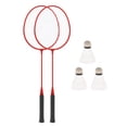 thumbnail image 1 of 2Pcs Badminton Rackets with 3 Nylon Balls Professional Badminton Shuttlecock Red, 1 of 8