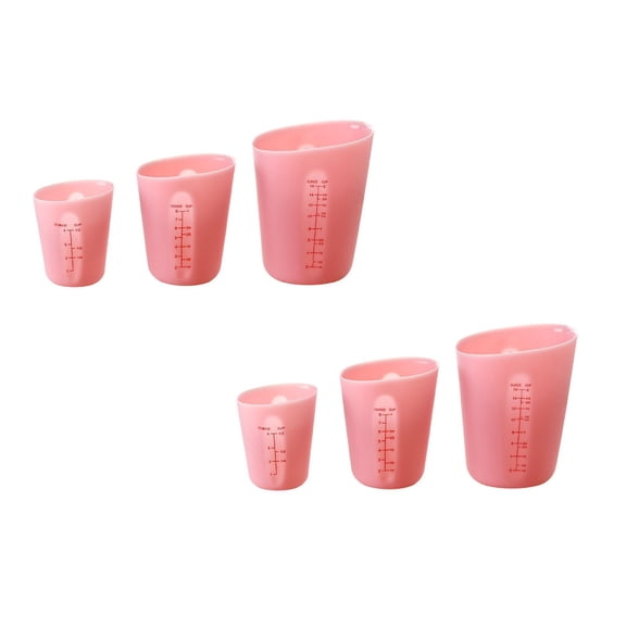 2Pcs Baking Measuring Cup Set – 3 Piece Silicone Cups– Engraved Measurements Stackable For Easy Storage Heat Measuring Tools