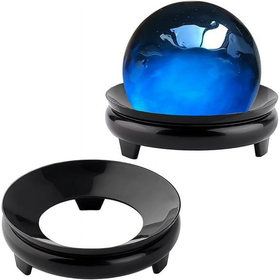 2Pcs Ball Display Base Black Resin Pedestal Stand Sphere Holder Globe Stone Decoration Stand Holder for Collectibles Display Home Decor Black DIY