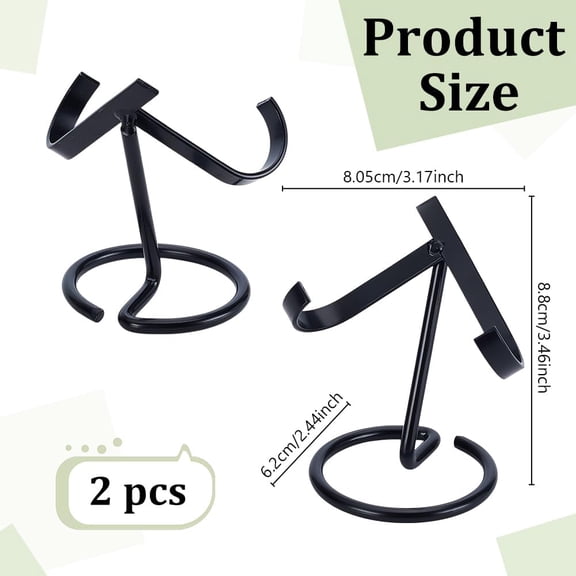 2Pcs Ball Holder Black Iron Arms Display Stand Sphere Display Holder for Small Gemstones Geodes Mineral Agate Home Office Decor 8.05x2.44x3.46 inch