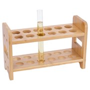 2Pcs Bamboo Multi-Use Cylinder Tube Display Racks with Iron Screw Lab Supplies Rectangle BurlyWood 263x101x170mm