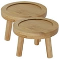 2Pcs Bamboo Plant Saucer Bamboo Plant Tray Plant Pot Saucers for Indoor