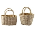 2Pcs Bamboo Woven Baskets Miniature Basket Props Decors Artificial