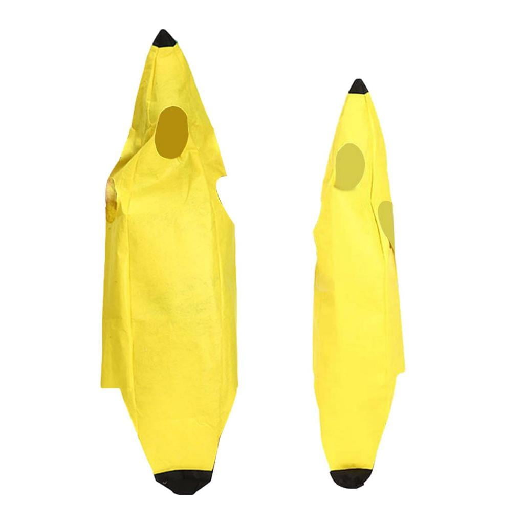 2Pcs Banana Costume Adults Kids Cosplay Outfit for Carnivals Halloween