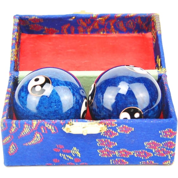 2Pcs Baoding Balls with Gift Box Chinese Health Exercise Stress Relaxation Therapy YIN YANG