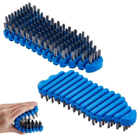 2Pcs Barbell Brush for Cleaning Weighted Bars TPE and Steel Wire Bristle Barbell Cleaning Brush Scrubber Weightlifting Bar Flexible