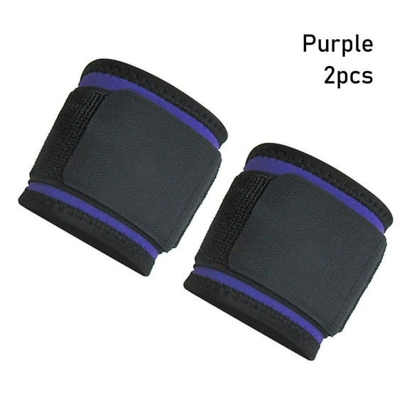 2Pcs Basketball Badminton Tennies Brace Wraps Adjustable Pressurize Fitness Sweatband Basketball Wristband Wrist Support Hand Band PURPLE