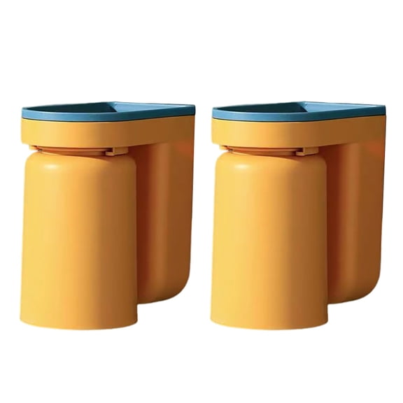 2Pcs Bathroom Accessories Wall-Mounted Toothbrush Holder Bathroom Organizer With Toothpaste Squeezer Cup Set Yellow