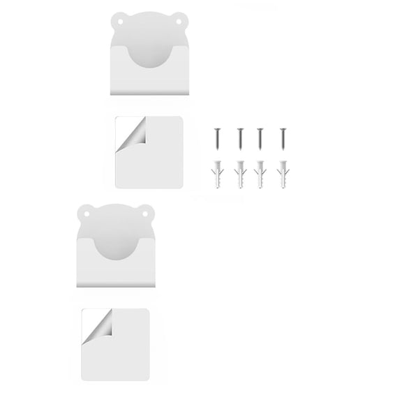2Pcs Bathroom Curtains Rod Holder Shower Rod Stand Cartoon Wall Holder Adhesive Plastic Shower Rod Retainer Enduring