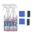thumbnail image 1 of 2Pcs Bathroom Descaler, with 2 Sponge Scrubber and 2 Rag, Foam Cleaner Spray, Bathroom Cleaner, Stubborn Stains Cleaner, Tile Faucet Remover, for Bathrooms Bathtub Toilet Bowl Shower Sink Glass, 1 of 2