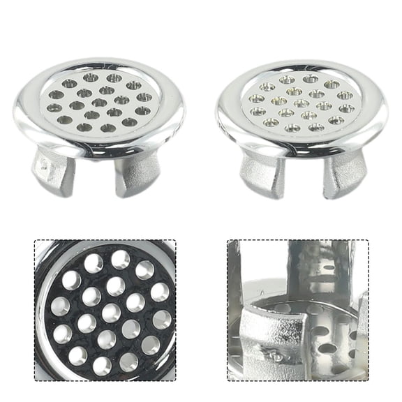 2Pcs Bathroom Sink Round Ring Basin Sink Round Ring Electroplating Overflow Ring Chrome Hole Basin Overflow Ring Accessories