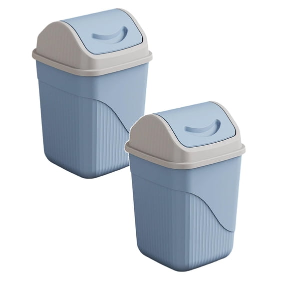 2Pcs Bathroom Trash Can With Lid Square Trash Can Waste For Bathroom And Small Spaces – Control Two Way Swing Lid – Compact And Rubbish Bags