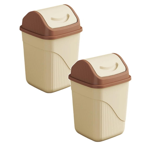 2Pcs Bathroom Trash Can With Lid Square Trash Can Waste For Bathroom And Small Spaces – Control Two Way Swing Lid – Compact And Rubbish Bags
