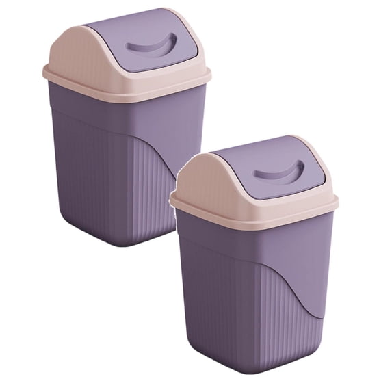 2Pcs Bathroom Trash Can With Lid Square Trash Can Waste For Bathroom And Small Spaces – Control Two Way Swing Lid – Compact And Rubbish Bags
