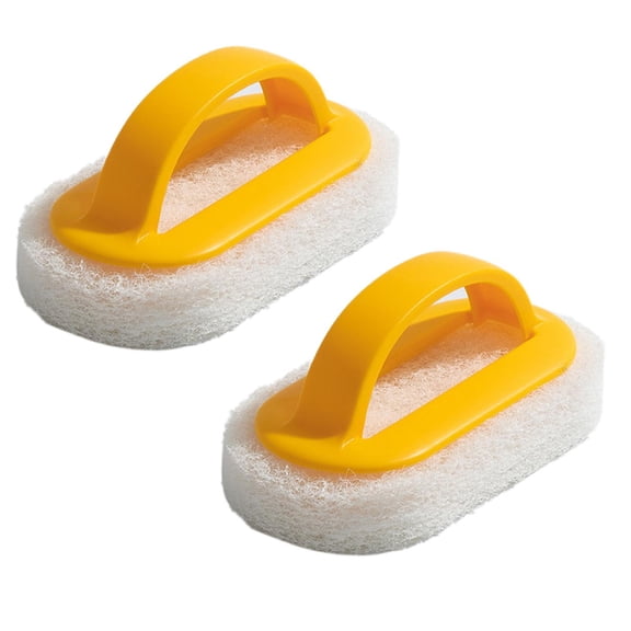 2Pcs Bathtub Brush Scratch Bathroom Scouring Pad Bath Brush Soap Remover For Shower Tiles Grout Pool Steps And Corners Heavy Duty Cleaning Sponge Scrub Cleaning Brush