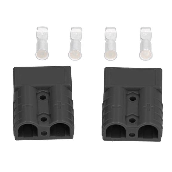 2Pcs Battery Connector 50A Lightweight Quick Disconnection Wire Harness Plug Kit 6AWG 600V Black Reliable Power Connectors for Electrical Equipment Replacement Parts-black