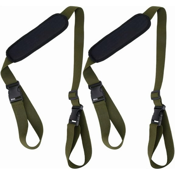 2Pcs Beach Chair Carry Strap Adjustable Beaches Folding Chair Shoulder Carrying Straps for Camping Fishing Backpacking Picnics Foldable Bike Balance Bike Outdoor Dark Olive Green Dark Olive Green