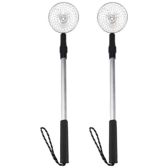 2Pcs Beach Scoop for Beachcombing Collect Seashell Rocks Sifting,Extra Long Telescoping Shovel,2 x Beach Scoop,Black&Silver