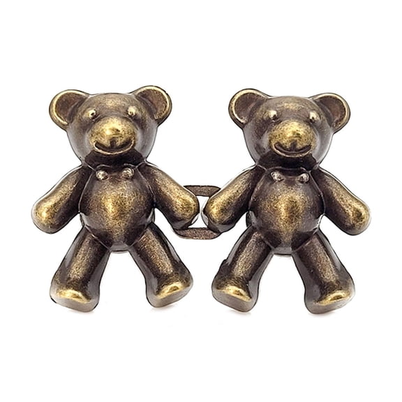 2Pcs Bear Shaped Adjustable Jean Button Waist Buckle Pants Buckle Extender Replacement Button Attacher Pins