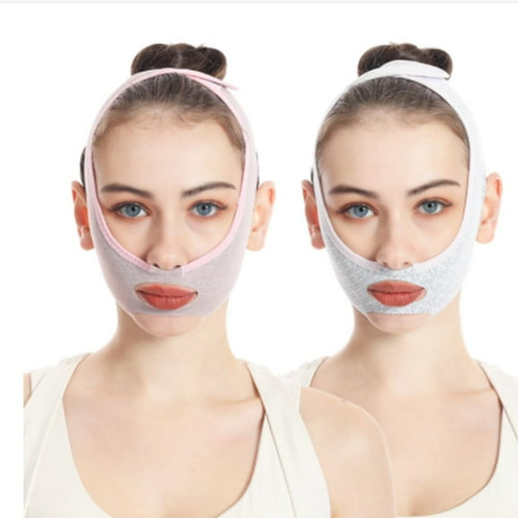 2Pcs Beauty Face Sculpting Sleep Mask,V Line lifting Mask Facial Slimming Strap - Double Chin Reducer Chin Up Mask Face Lifting Belt