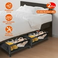 thumbnail image 1 of 2Pcs Bedroom Under Bed Storage Containers with 360° Rotatable Wheels Clear Window, Under Bed Storage Drawer w/ Visible Dustproof Cover, 1 of 10