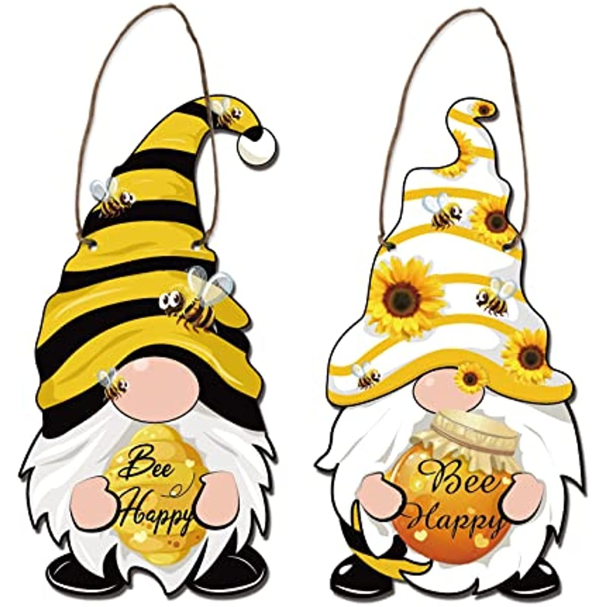 Hodao 3 PCS Bumble Bee Spring Gnome Decorations Honey Bee Gnomes Ornaments  World Bee Day Decorations Gifts Fall Thanksgiving Gnomes Figurines Honey