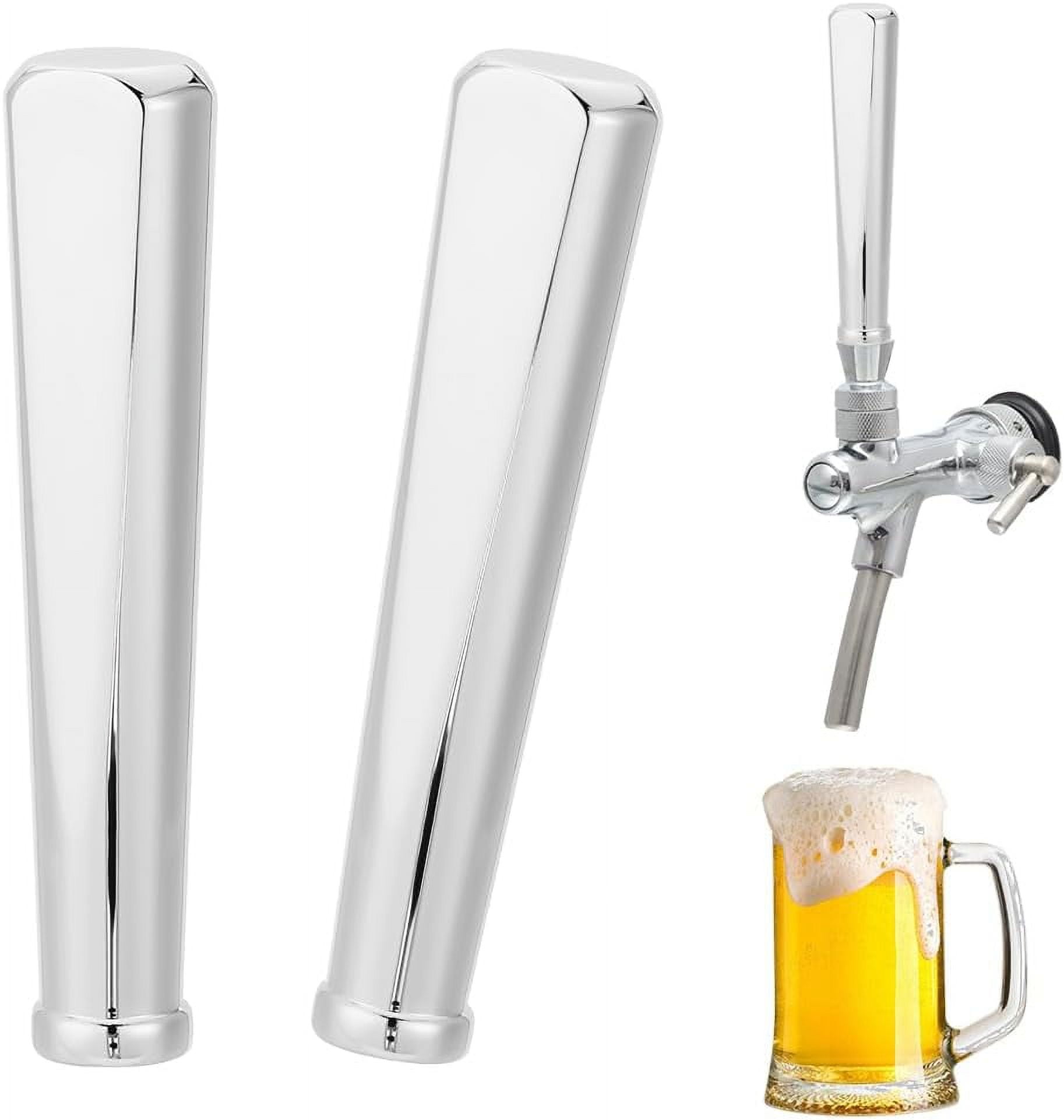 2Pcs Beer Tap Handle Draft Keg Kegerator Beer Faucet Handle 7.5mm Hole Chromium Plating Brass Beer Tap Handle for Home Brewing Supplies Beer Tower