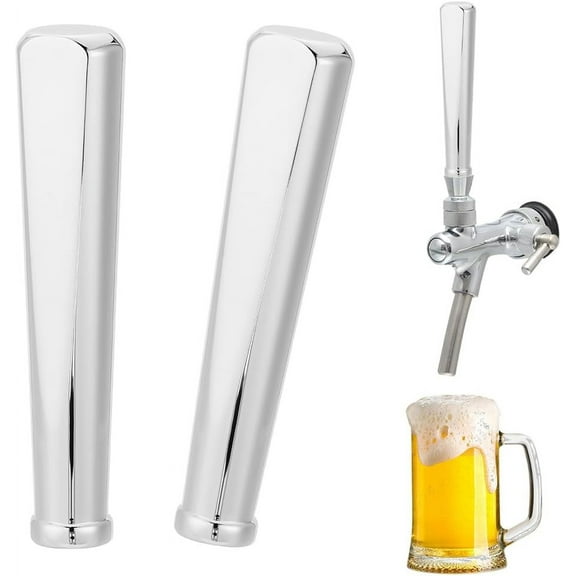 2Pcs Beer Tap Handle Draft Keg Kegerator Beer Faucet Handle 7.5mm Hole Chromium Plating Brass Beer Tap Handle for Home Brewing Supplies Beer Tower