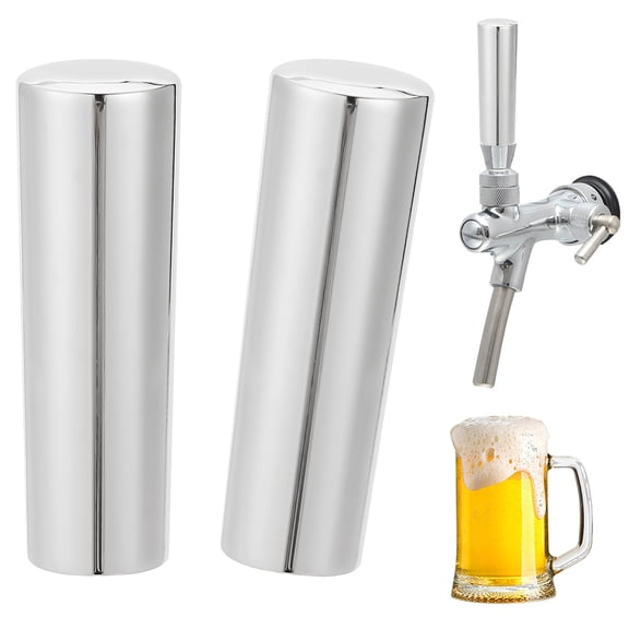2Pcs Beer Tap Handle Draft Keg Kegerator Beer Faucet Handle 8.5mm Hole Stainless Steel Beer Tap Handle DIY