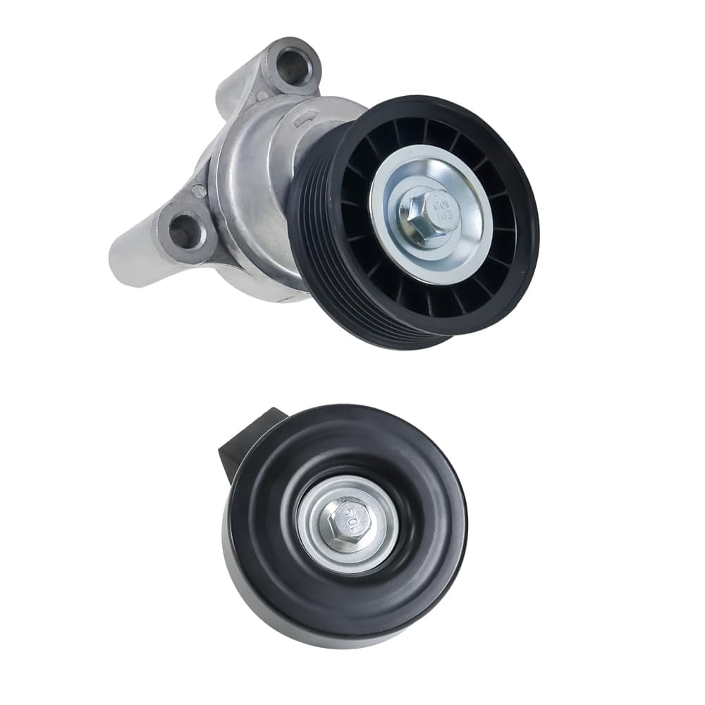 2Pcs Belt Tensioner and Idler Pulley Assembly 39083 36299 For Chevrolet Avalanche Silverado 2009-2019 For GMC Yukon 2009-2019 For Cadillac Escalade 2009-2014