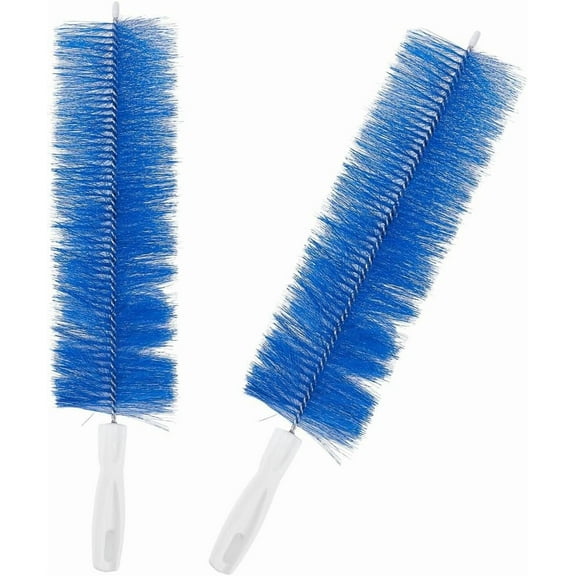 2Pcs Bendable Fan Duster Fan Cleaner Brush Blue Nylon Multifunctional Reusable Washable Flexible Microfiber Head Dust Collector Cleaning Brushes for Ceiling Fans Curtains Cars 15.8" x 3.2" for DIY