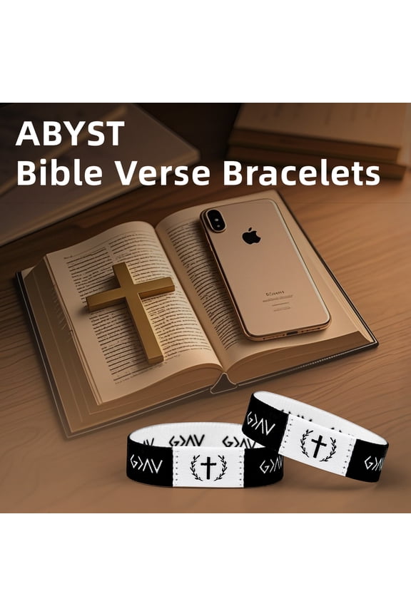 2Pcs Bible Verse Bracelet Christian Bracelet Bible Verse Wristband Daily Bible Verse Bracelet for Women Men Teens Elastic Inspirational Religious Gift