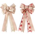 thumbnail image 1 of 2Pcs Big Bow with Natural Burlap with Ribbons Bow Use for Christmas Gift Wrapping, Party Decoration, 1 of 5